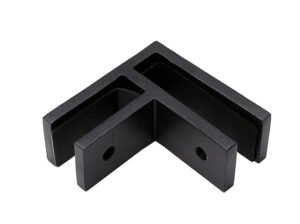 90 Deg Glass to Glass Square Clamp Black