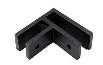 90 Deg Glass to Glass Square Clamp Black