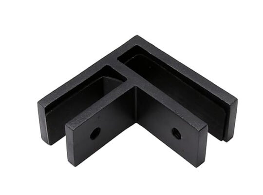 90 Deg Glass to Glass Square Clamp Black